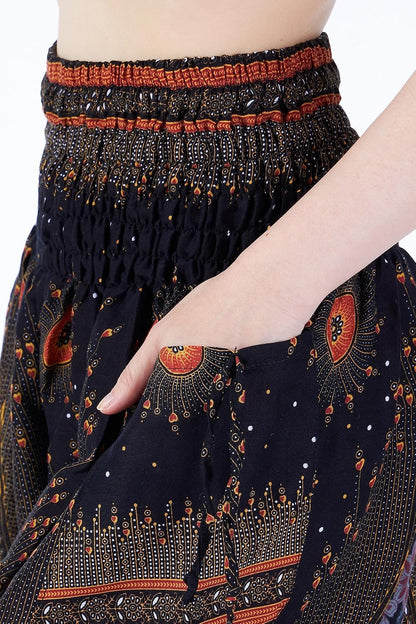 Lannaclothesdesign Women'S Smocked Waist Boho Flowy Yoga Harem Pants Hippie Clothes