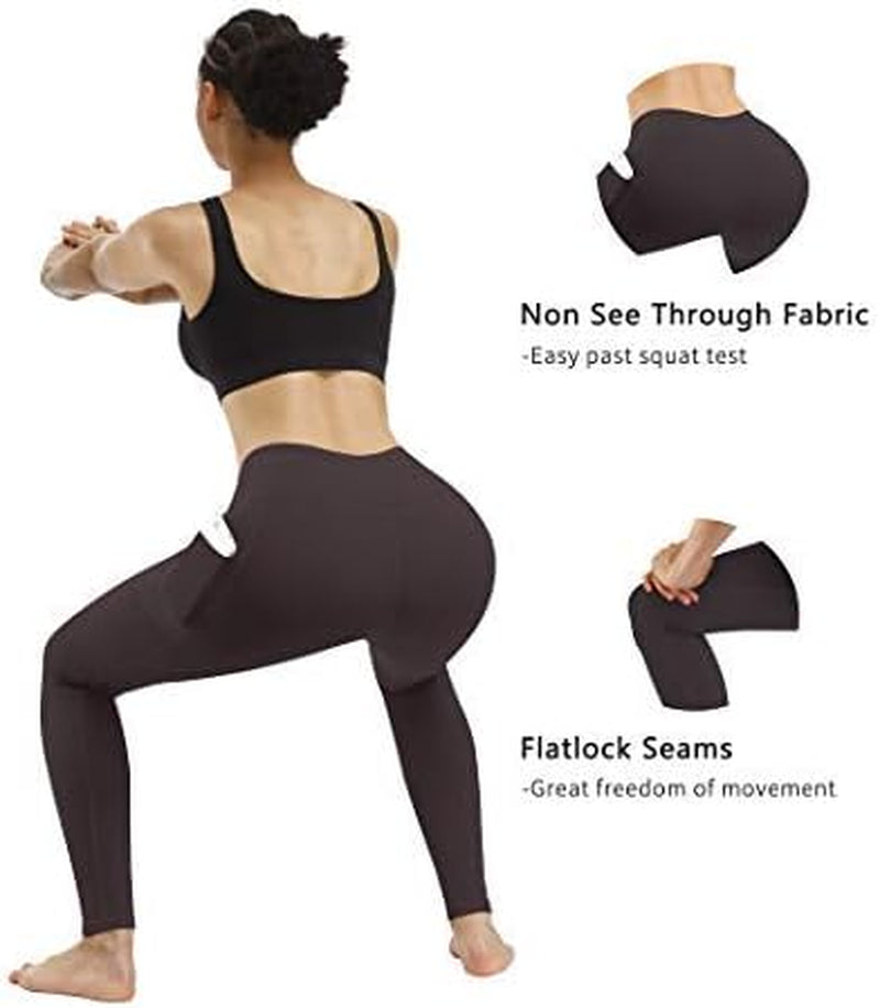Fengbay 2 Pack High Waist Yoga Pants, Pocket Yoga Pants Tummy Control Workout Running 4 Way Stretch Yoga Leggings
